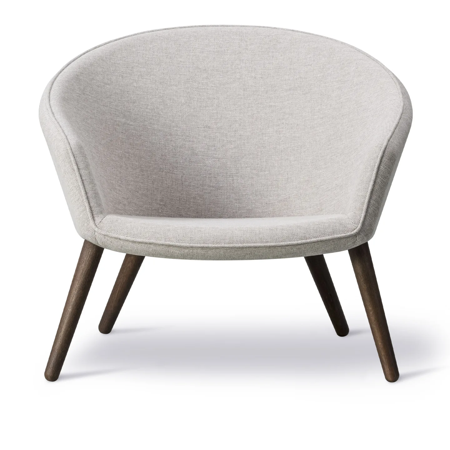 Fredericia Furniture - Ditzel Lounge Chair, Smoked Oak Stained, Fabric Cat. 3 - Clay 12 - Fåtöljer - Nanna Ditzel - Grå - Trä/Textilmaterial
