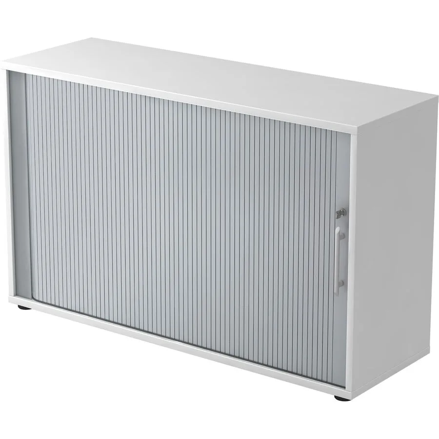 Aktenschrank Office weiss, Alufarbig Holzwerkstoff, Aluminium Effekt B 120 H 75 cm