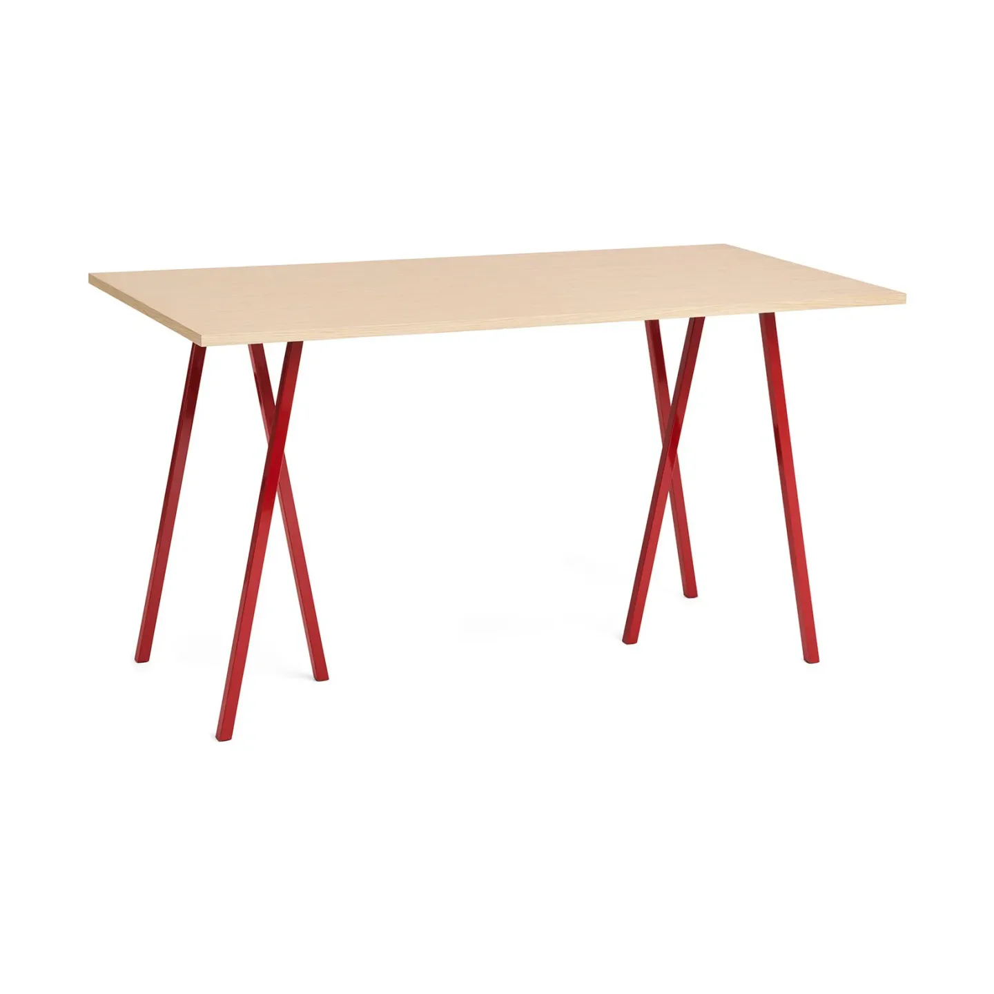 HAY Loop Stand Esstisch 87,5x180 cm Maroon red-clear lacq. oak