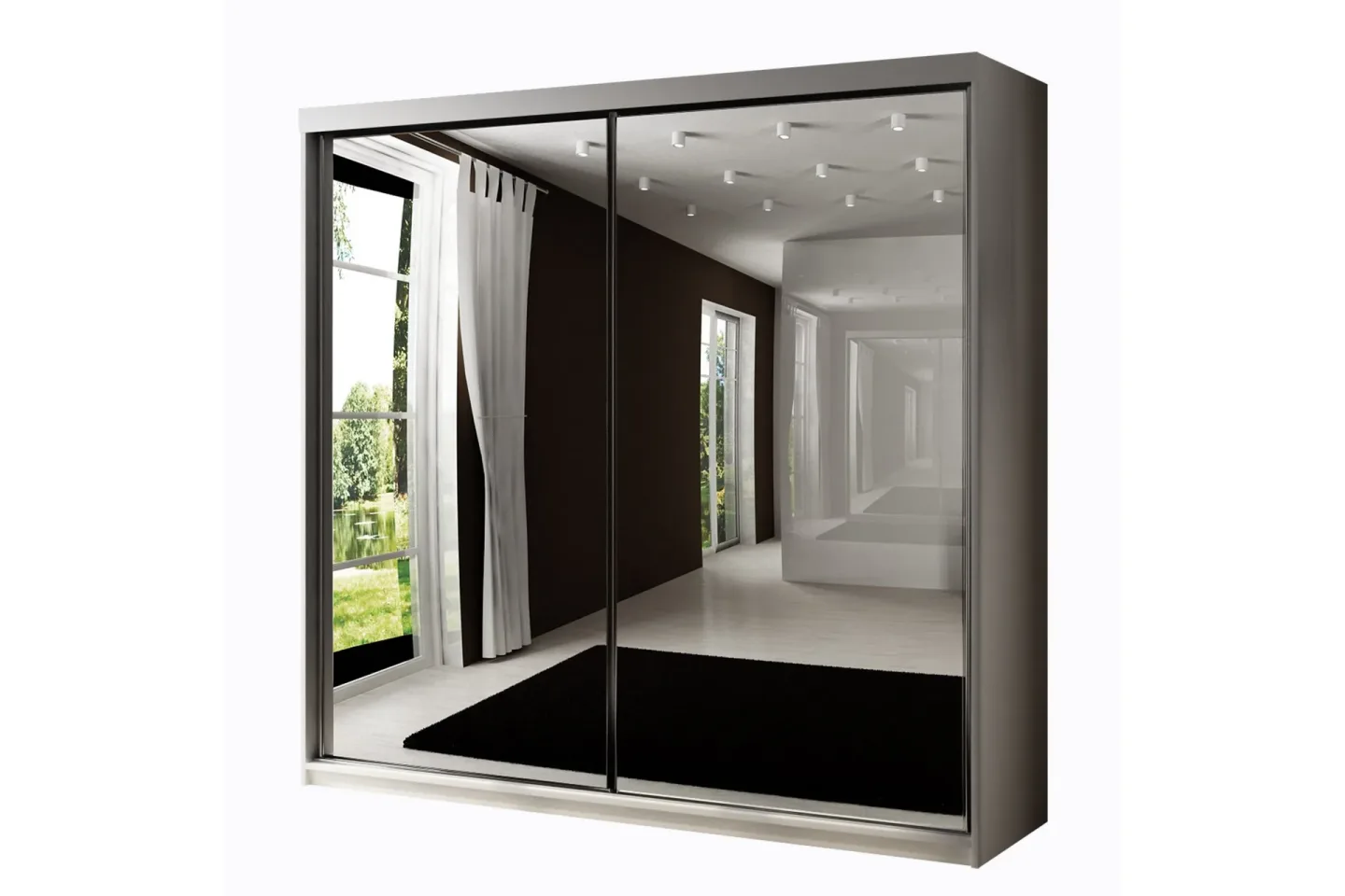 Dunkra Garderob m. Spegel 200x200 cm - Vit