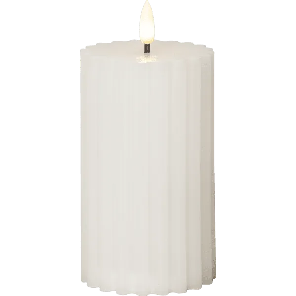 Star Trading - LED Blockljus Flamme Stripe - Batteriljus - Vit