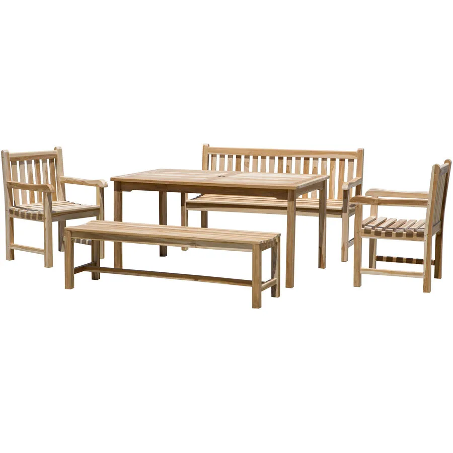 Gartenmöbel-Set Jano natur Teak B 90 T 150 H 75 cm
