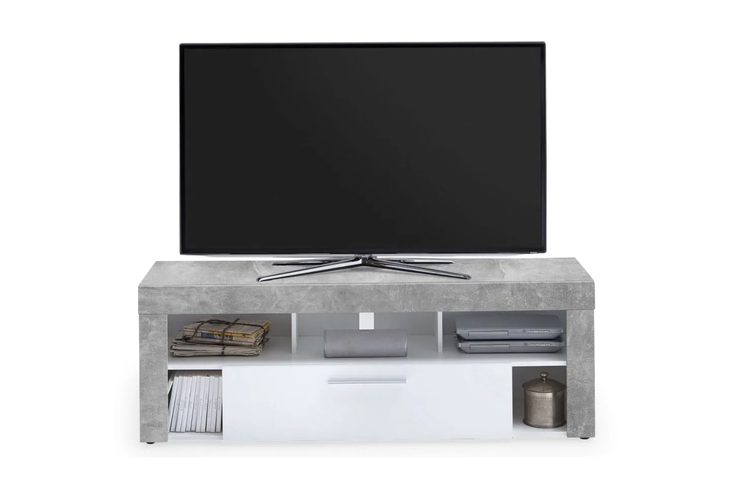 Vibio TV-bänk 150 cm - Vit/Betong