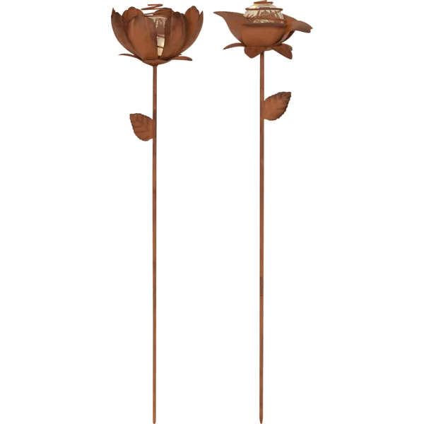 Star Trading - Oxida Flower 2-pack - Solcellslampa - Rost