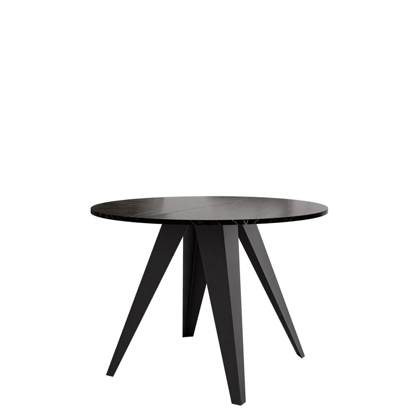 Hoban Matbord rund förlängningsbart 100-138 cm - Svart (svart marmorskiva)