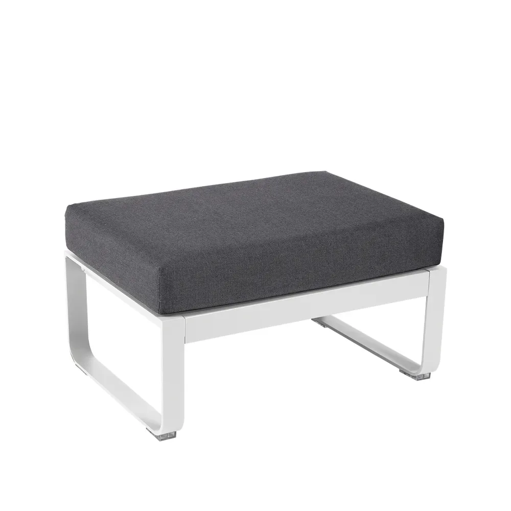 Fermob Bellevie 1-sits fotpall Cotton white (vit), graphite grey dyna