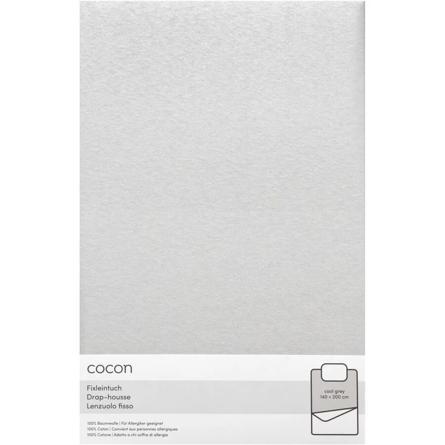 Fixleintuch COCON Hellgrau Baumwolle 140 x 200 cm - Material: Jersey