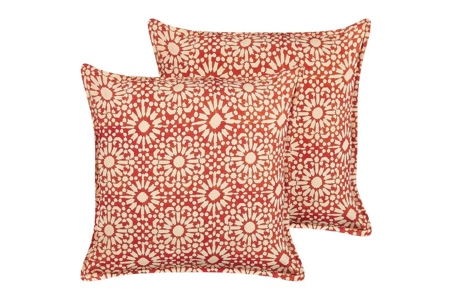 Prydnadskuddar Ceiba set om 2 Röd/beige - Röd/beige