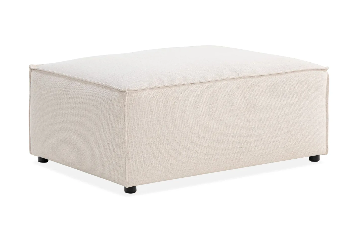 Cubo 1-sits Rektangulär Fotpallsmodul i Tyg 80 cm bred - Beige