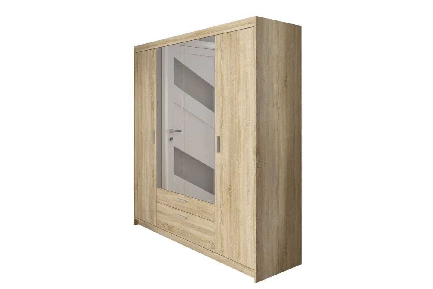 Norrbyn Garderob med Spegel 53x190x176,3 cm - Sonomaek