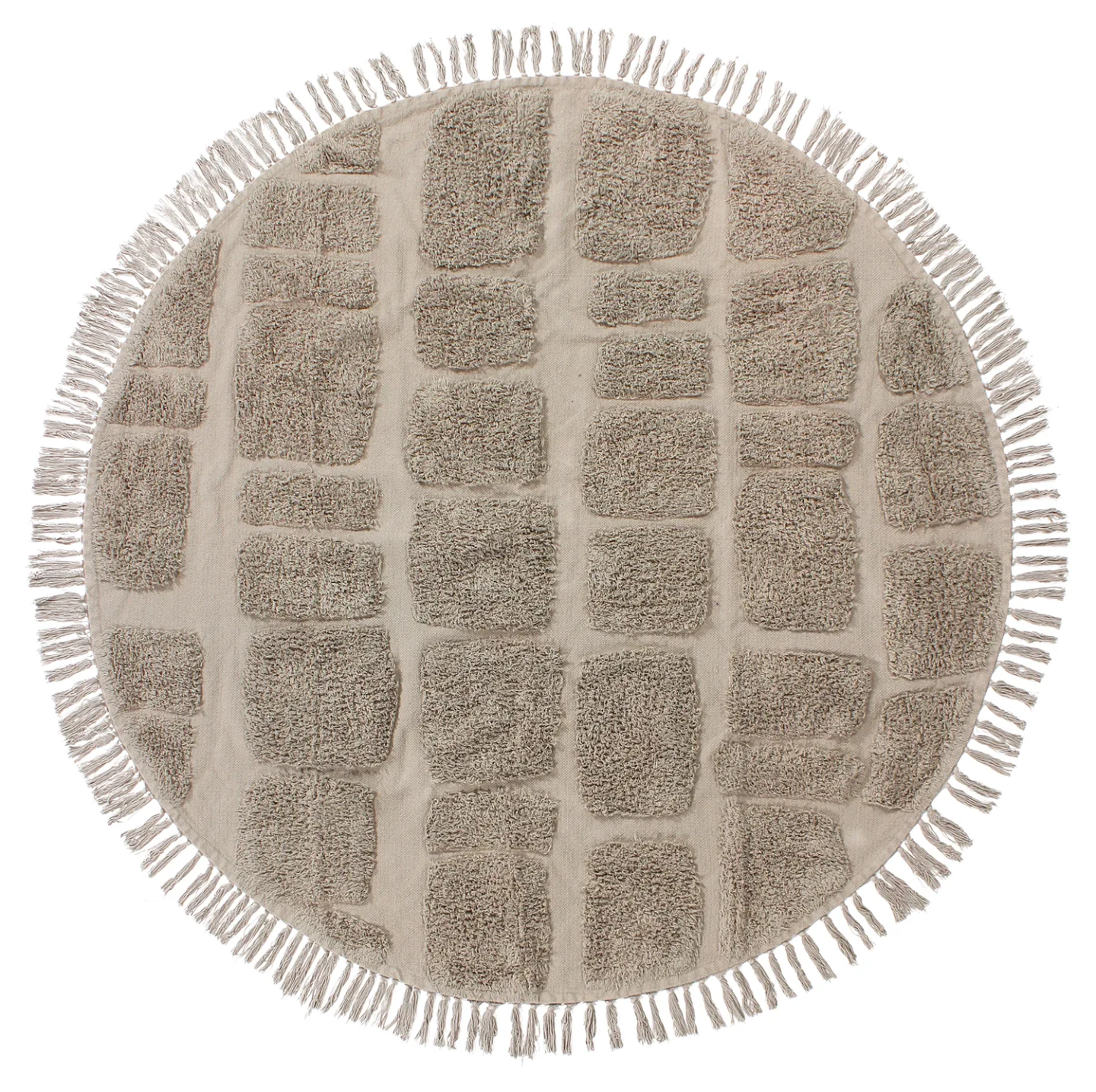 Runde tepper - Salem Natural Cotton Shaggy (taupe) (Størrelse: Ø 160 cm)