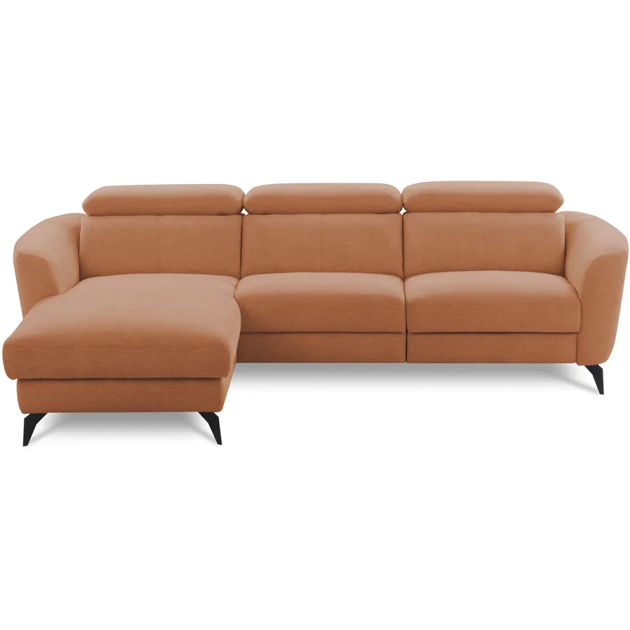 Ecksofa Simba Rechts Chenille Ziegelrot B 261 T 183 cm