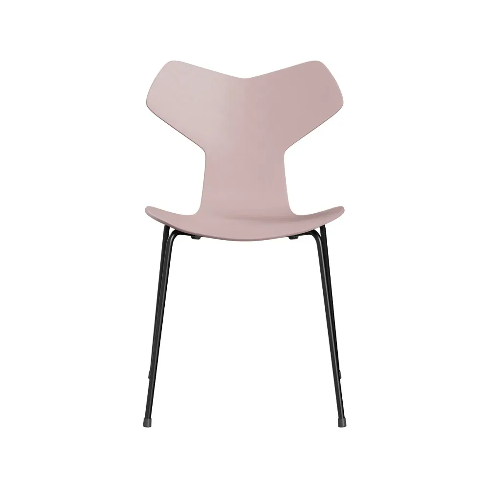 Fritz Hansen Grand Prix 3130 stol Pale rose-målad ask-svart stativ