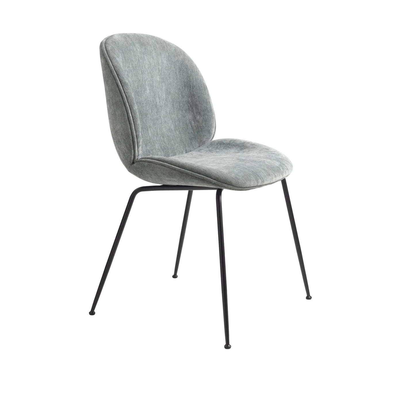 Gubi - Beetle Dining Chair GamFratesi Edit Belsuede - Matstolar - GamFratesi - Grå - Metall/Textilmaterial