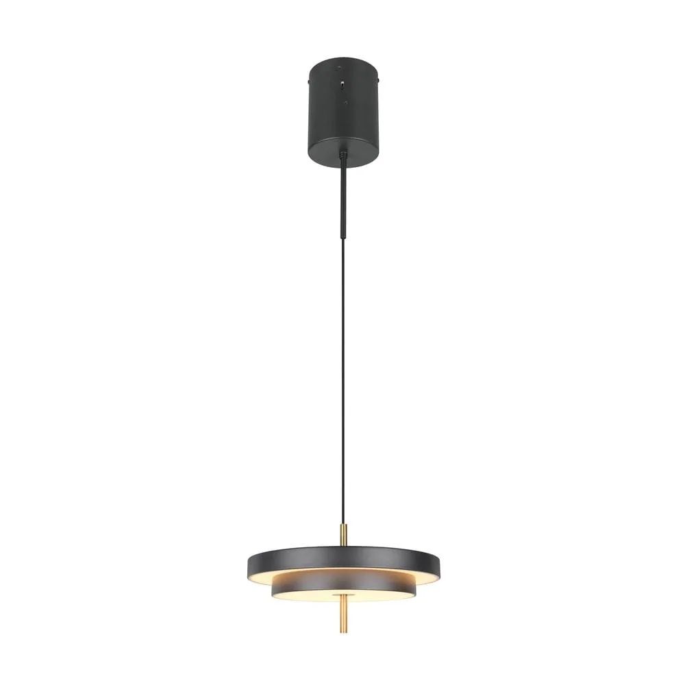 Pendel TRIO Keaton - 1 lampa 40 cm, Mattsvart/Mässing