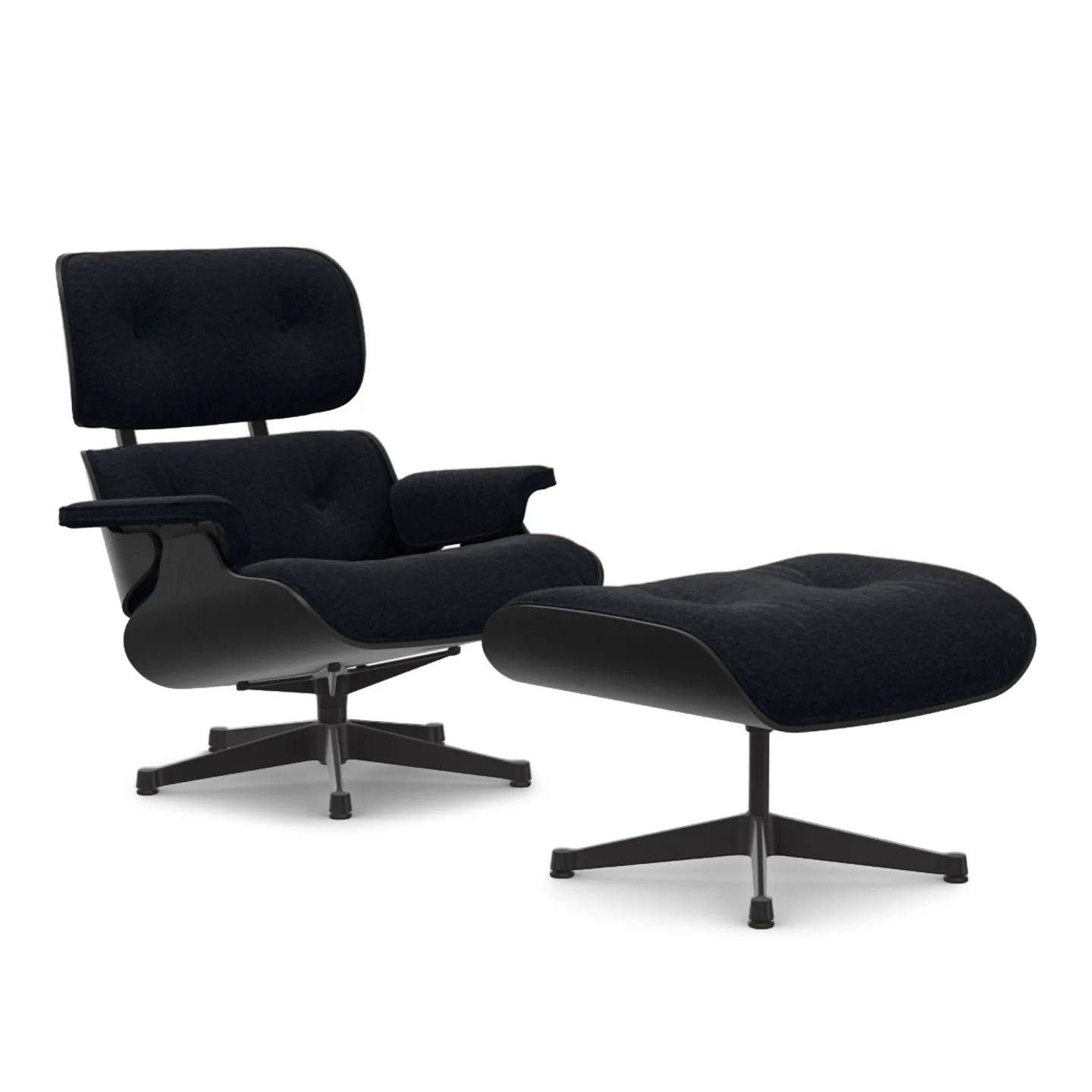 Vitra - Eames Lounge Set Black Chestnut Nubia Anthracite/Black 11 Deep Black - Fåtöljer - Charles & Ray Eames - Svart