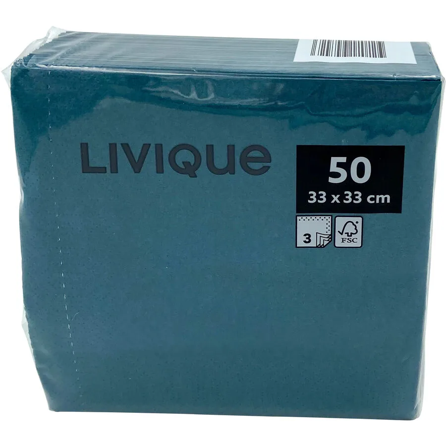 MyDeal Servietten Colour türkis Papier 33 x 33 cm Alltag 50 Stk