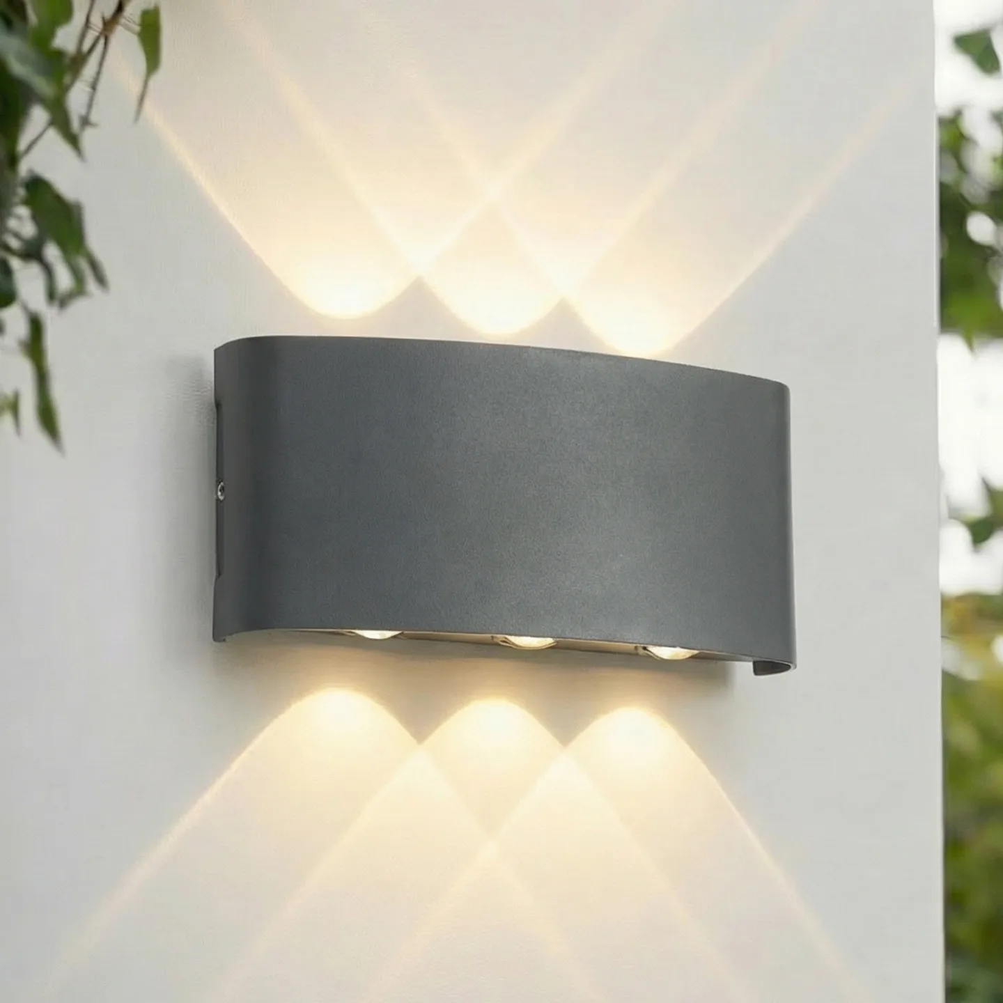 Ithan LED-Außenwandleuchte, anthrazit, 3-flammig, 17 cm - Lindby - Terrasse - Modern - Aluminium - Eckig