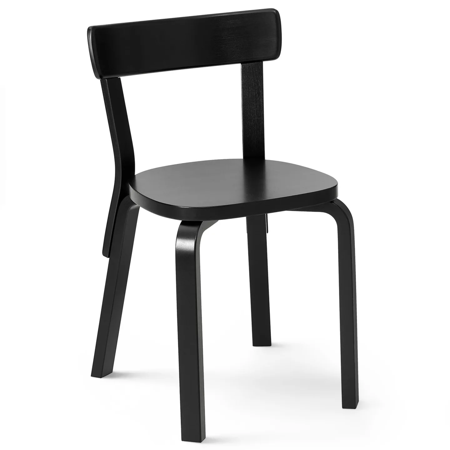 Artek - Stol 69, Helt svartlackad - Matstolar - Alvar Aalto
