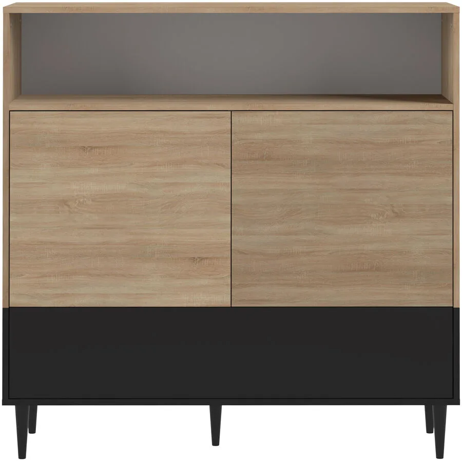 Sideboard Nila Natur, Schwarz Holzwerkstoff B 120 H 121 cm