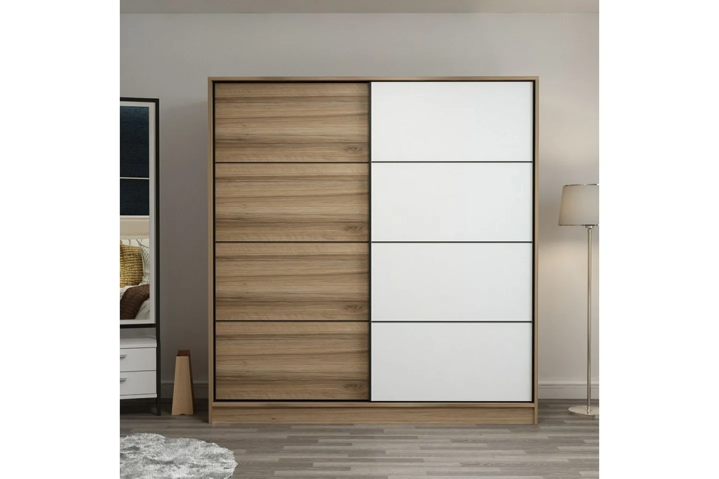 Fruitland Garderob 180 cm - Brun/Vit/Ek