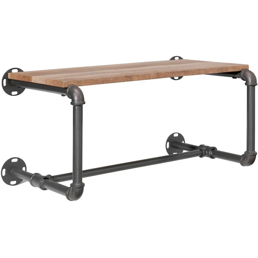 Garderobe Benoit dunkelgrau/natur MDF/Metall B 63.5 T 35 cm H 31.5 cm