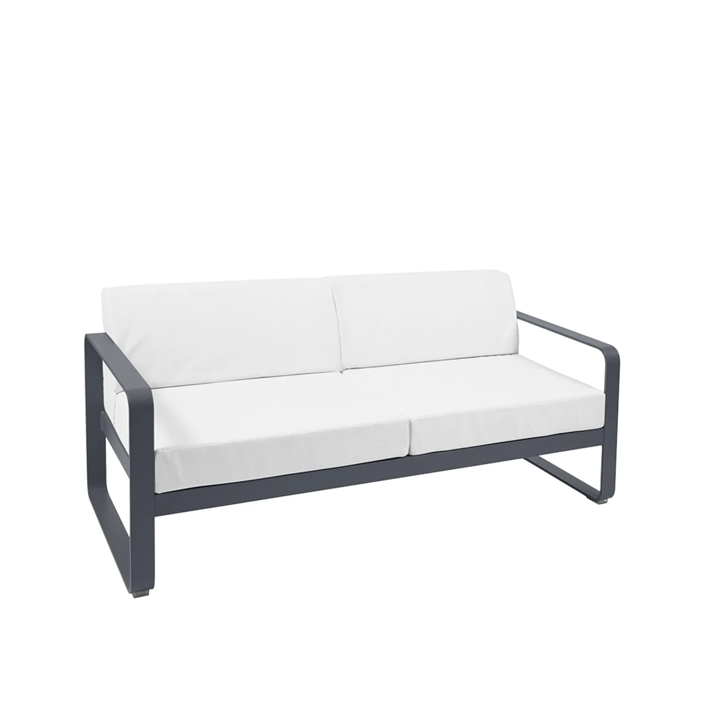 Fermob - Bellevie 2 Seater Sofa Off-White Cushions, Anthracite - Soffor utomhus - Pagnon & Pelhaître