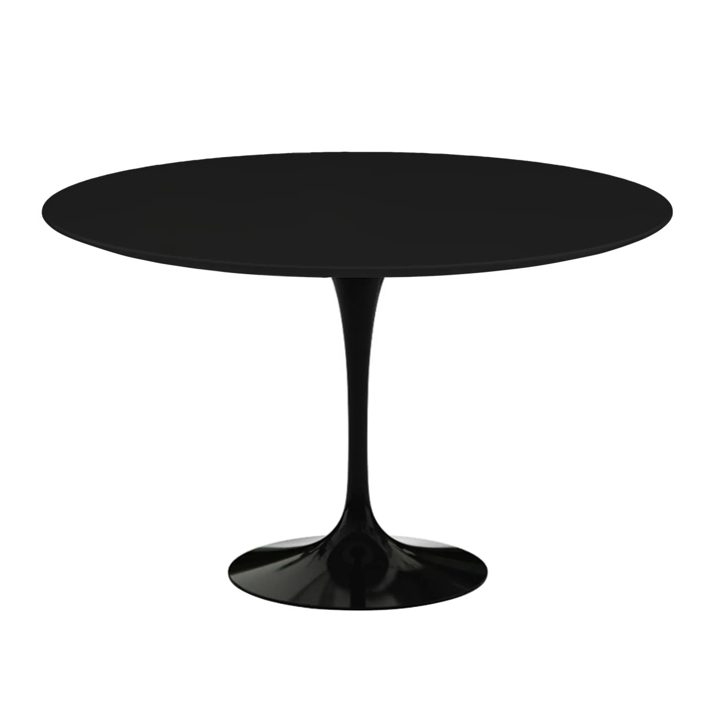 Knoll - Saarinen Round Table - Matbord, Ø 120 cm, Svart underrede, skiva i Svart laminat - Matbord - Eero Saarinen - Svart - Laminat/Metall