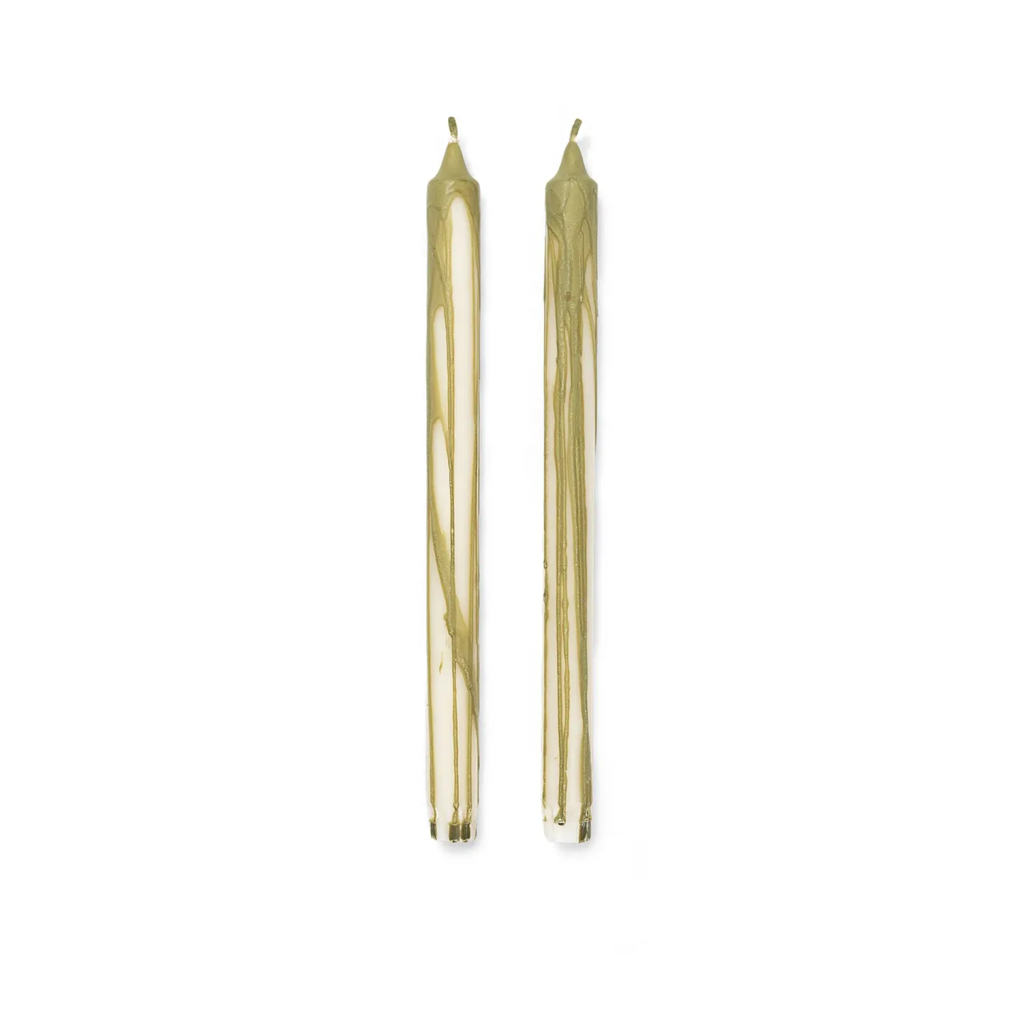 Ferm Living Dryp Kerze 2er-Pack Olive