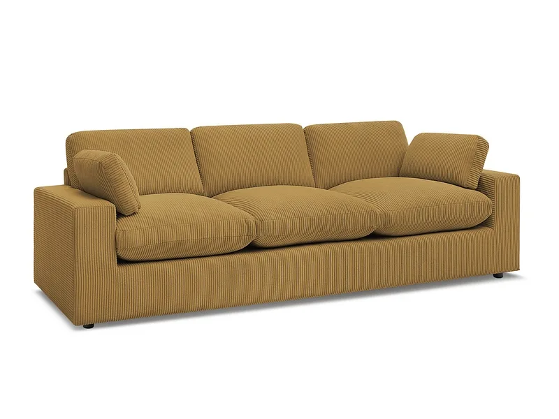 3er Sofa BOBOCHIC BELAIR Cord-Stoff gelb