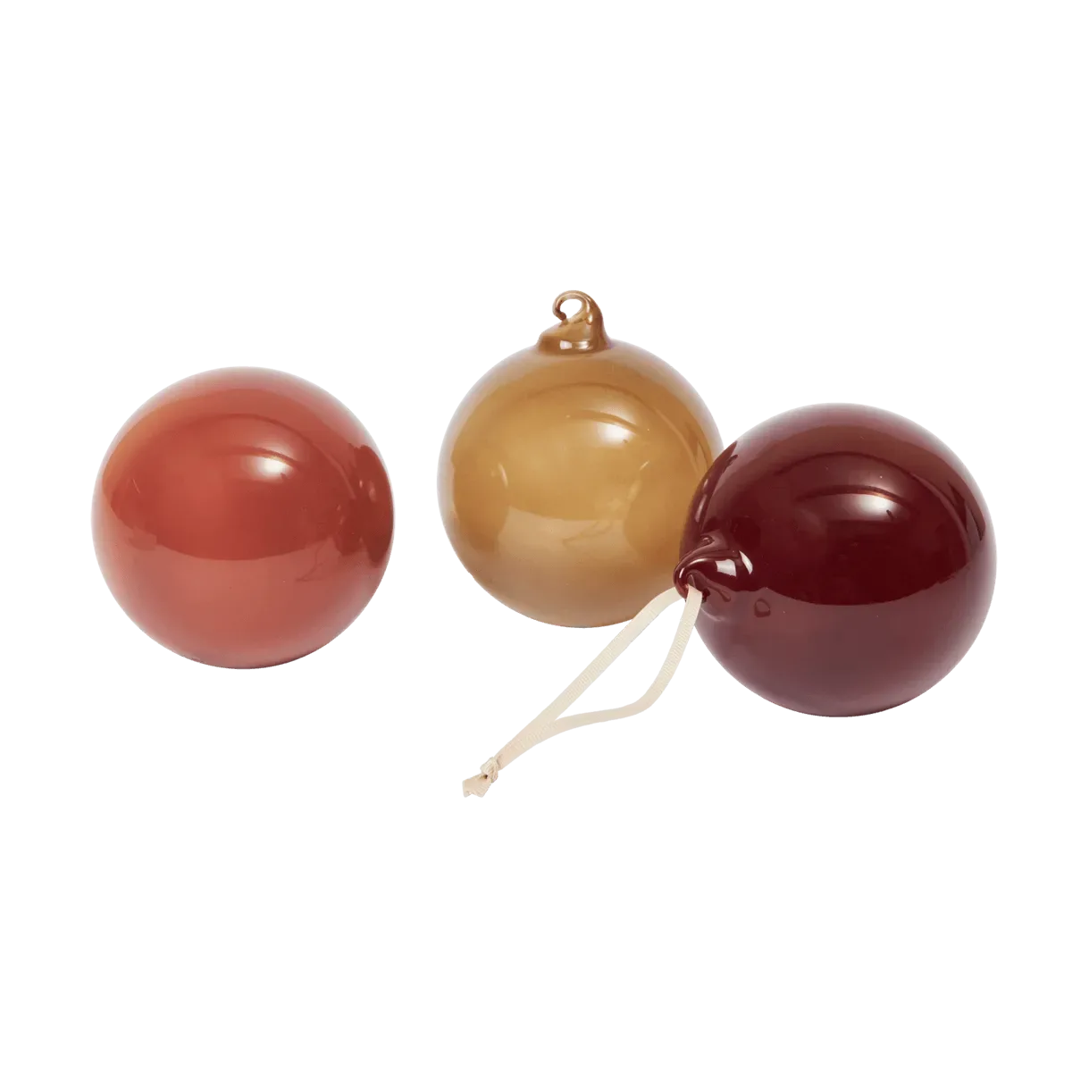 Ferm Living Glass bauble julkulor L Ø10 cm 3 delar Roseate Opaque