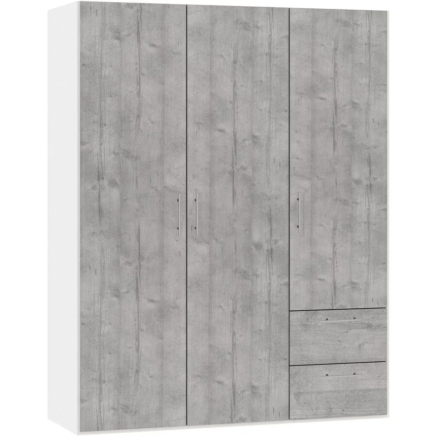 MyDeal Kleiderschrank Comfort go betongrau Holzwerkstoff B 153 cm - Schweizer Möbelhersteller