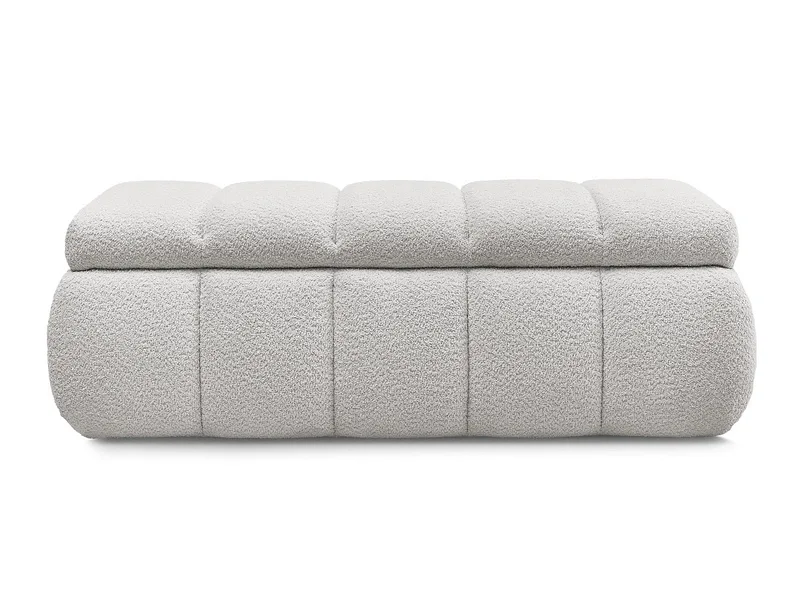 Bettkasten BOBOCHIC DENALI Boucle-Stoff hellgrau