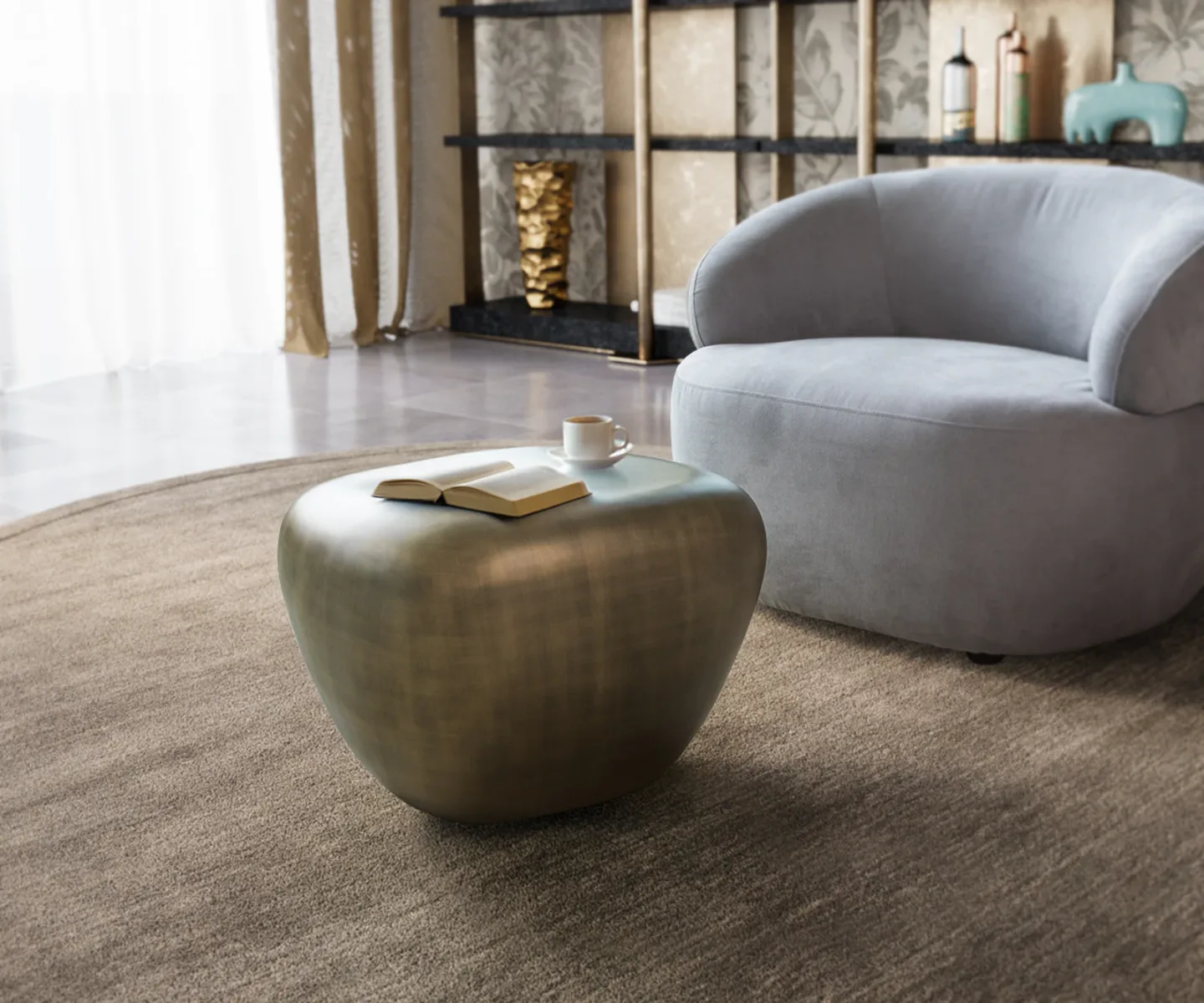 Couchtisch Caramia 55x45 cm Metallic Gold