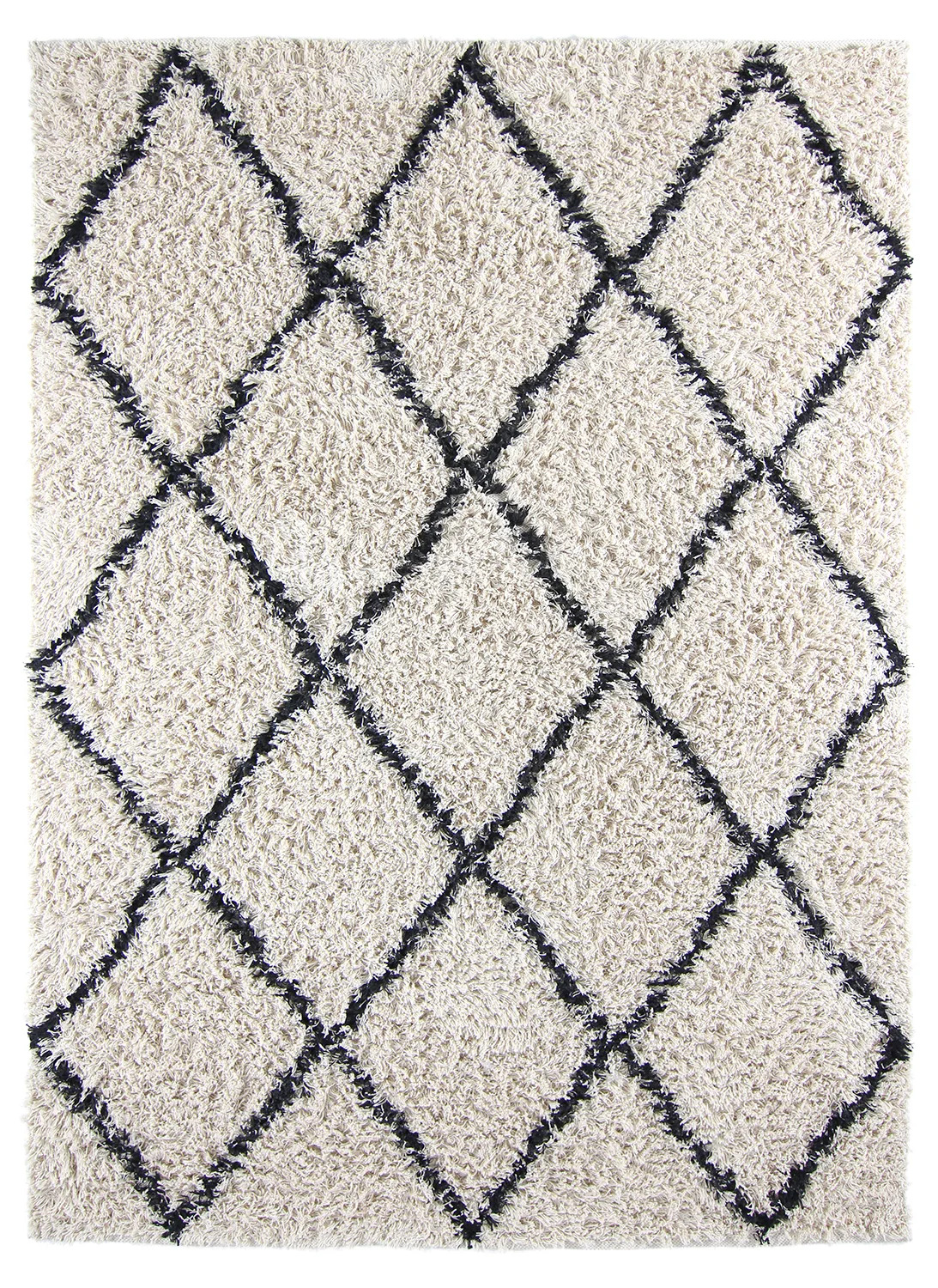 Ryetepper - Alcott Natural Cotton Shaggy (svart/hvitt) (Størrelse: 80 x 150 cm)