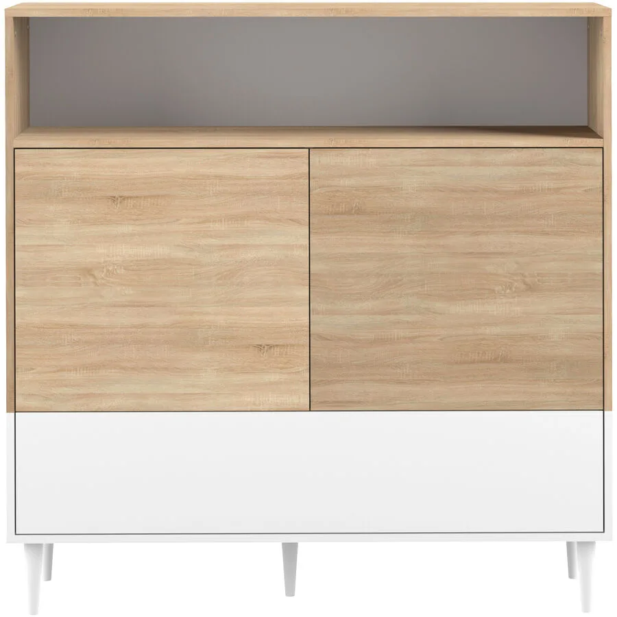 Sideboard Nila Natur, Weiss Holzwerkstoff B 120 H 121 cm