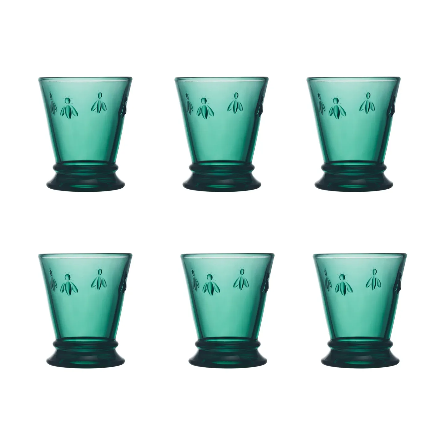 La Rochère Abeille Wasserglas 26 cl 6er Pack Smaragdgrün