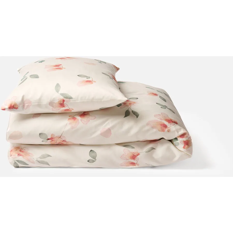 Journey Living Duvetbezug Rasa white/apricot Blumenmuster Baumwolle 160 x 210 cm - Material: 100% Bio Baumwollle, GOTS zertifiziert