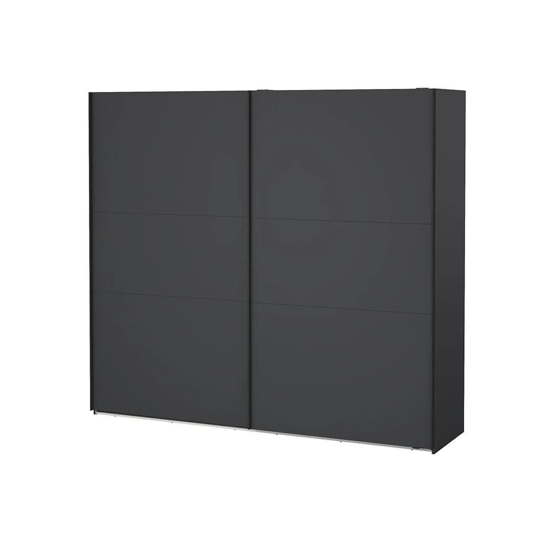 Como Schiebetürenschrank 2 Türen 245x220cm matt grau.
