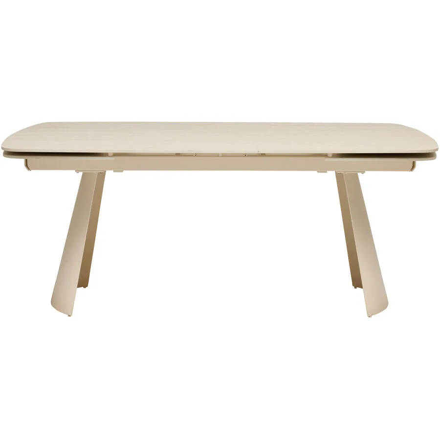 Tisch Louna Beige Keramik/Metall B 100 T 180 cm