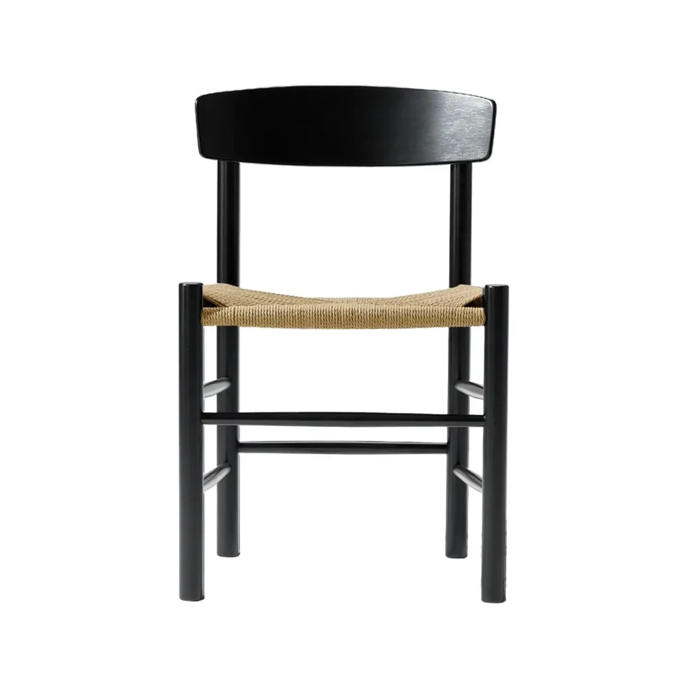 Fredericia Furniture J39 Stuhl Schwarzlackierte Eiche-geflochten Natur