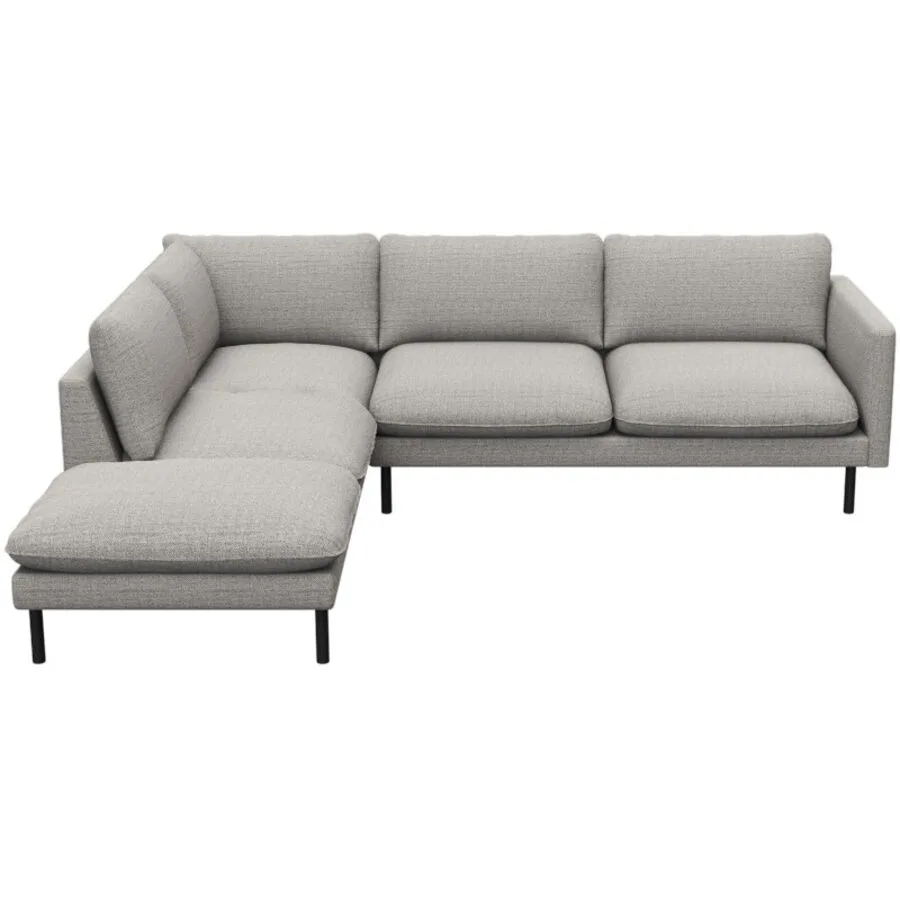 Sofa Valentino Links Stoff rauchgrau B 262 T 222 cm