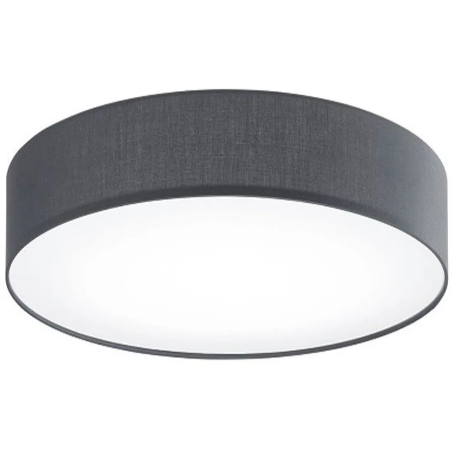 Deckenlampe Noah Grau Metall/Stoff 60 cm 16 cm - Farbe: anthrazit - LED - Lichtfarbe: Warmweiss - Material: Metall/ Stoff - Deckenlampe- LED