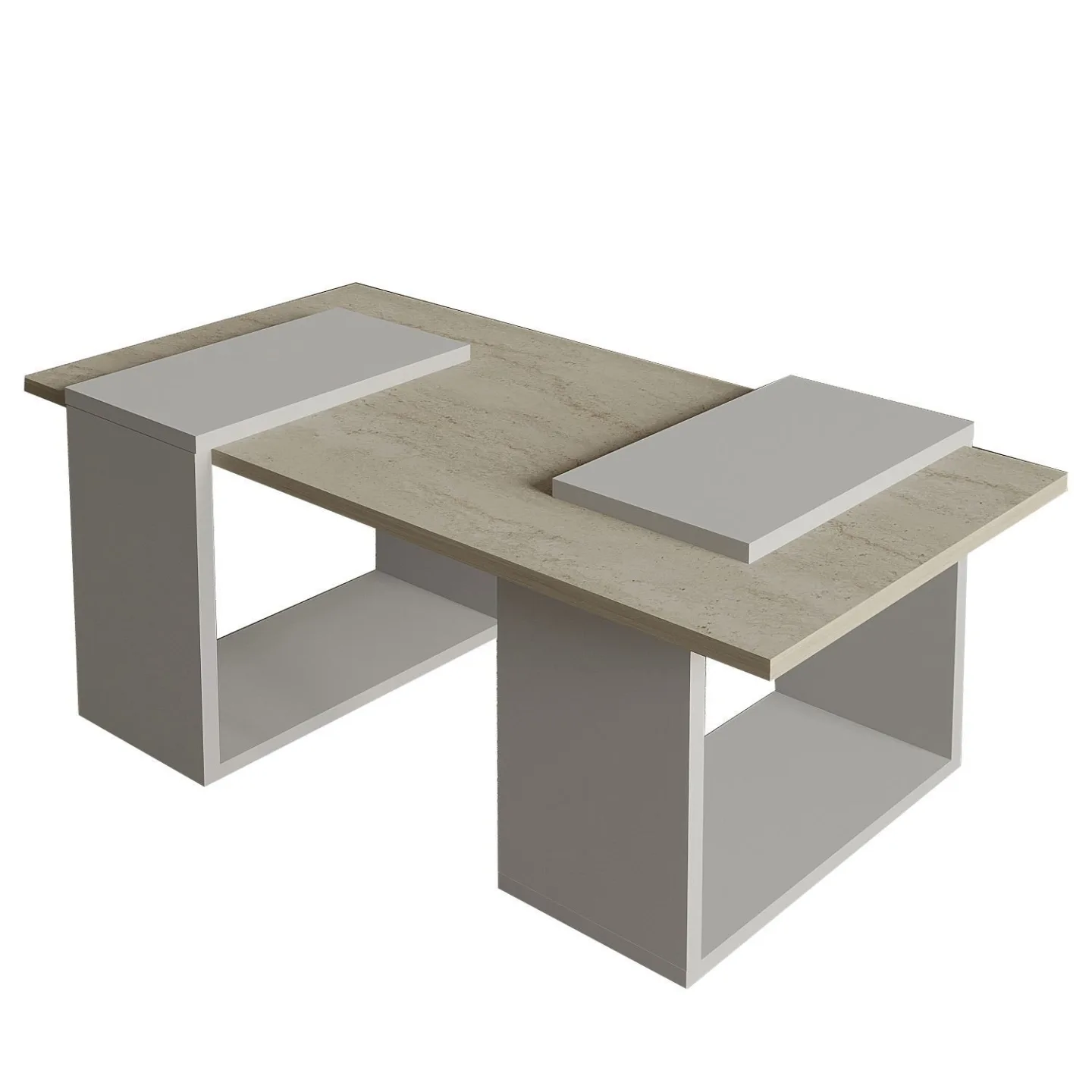 Matris Soffbord 90x37x46,6 cm - Grey och Travertine