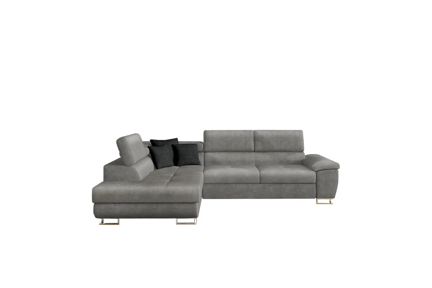 Reginia Soffa med Schäslong 3-sits - Ljusgrå/Svart