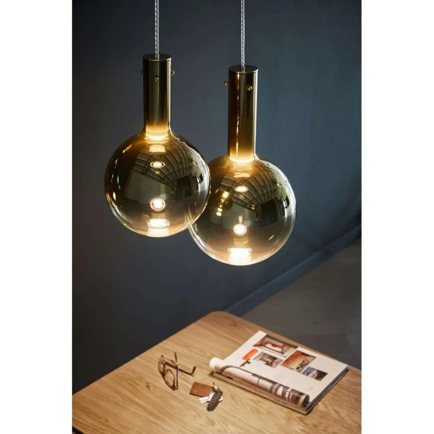 Raindrop 25 Pendelleuchte Gold - Loom Design - Wohnzimmer - Glas