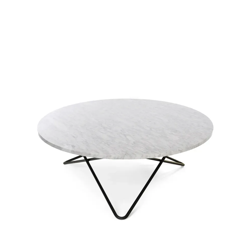 OX Denmarq Large O Table Couchtisch Marmor carrara, Gestell schwarz lackiert