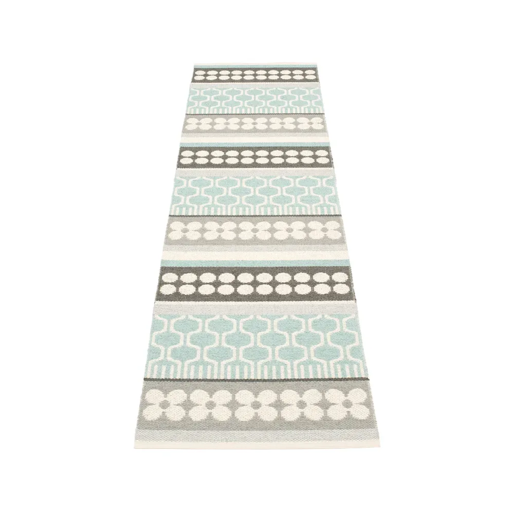 Pappelina Asta gångmatta pale turquoise/vanilla, 70x270 cm