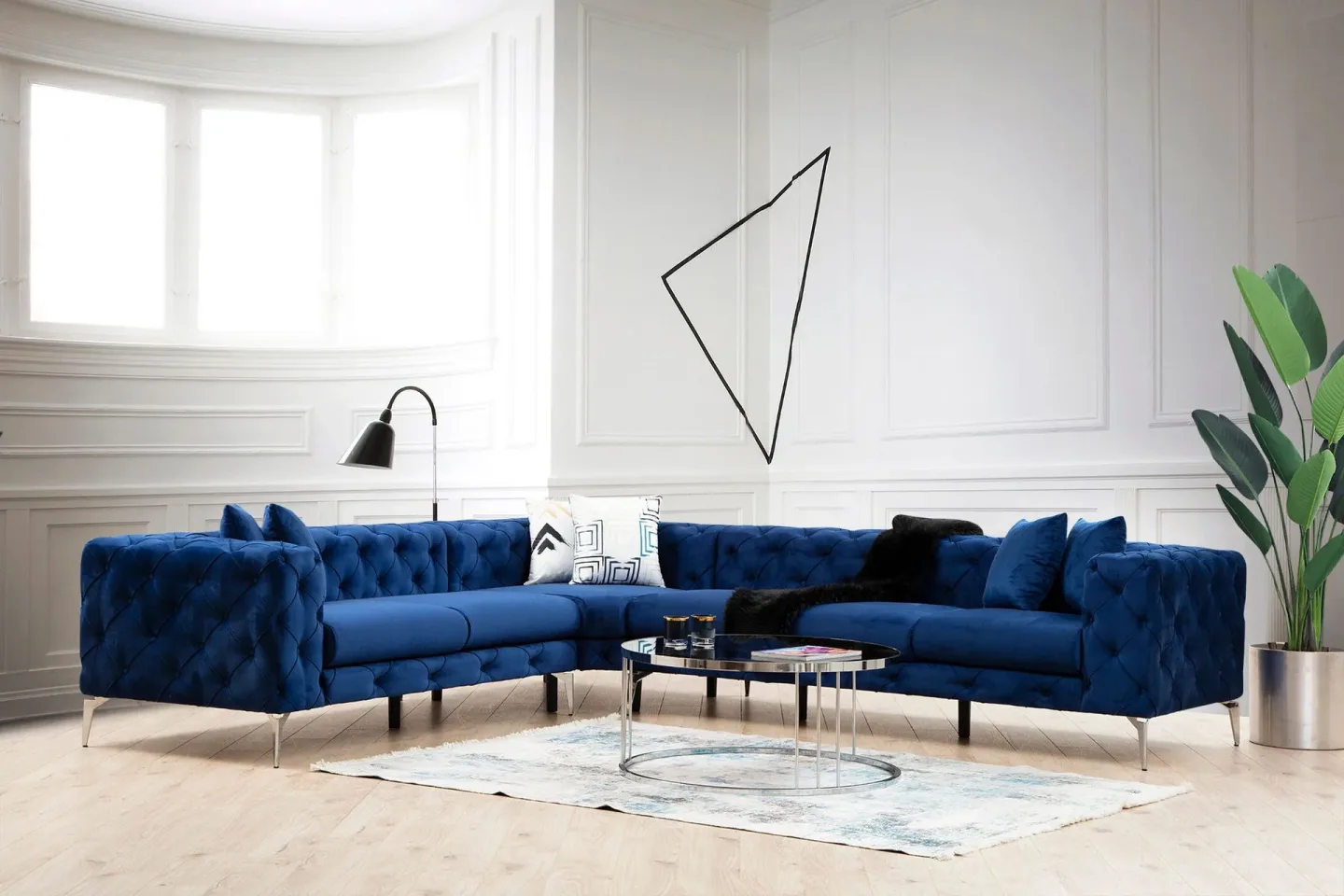 Beachport Hörnsoffa 6-sits - Blå