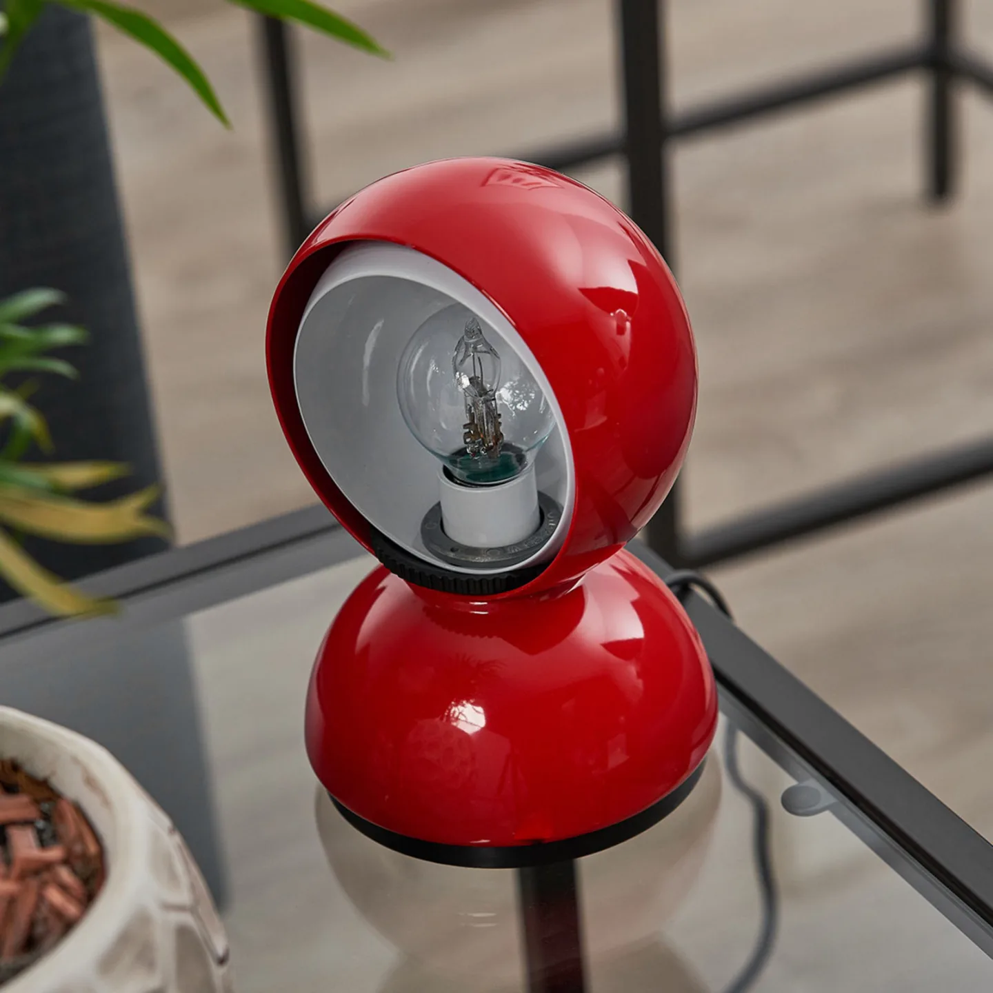 Eclisse Tischleuchte Rot - Artemide - Wohnzimmer - Design - Metall - Einflammig
